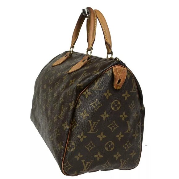 LOUIS VUITTON Speedy 30 Travel Hand Bag Monogram Leather Brown - Picture 15 of 16